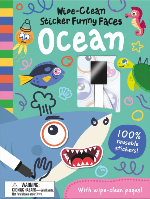 Wipe-Clean Sticker Funny Faces Ocean - 9781835550380