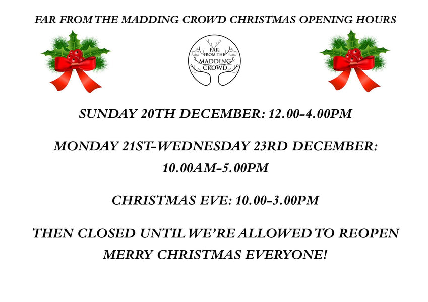 Our Christmas and New Year opening hours