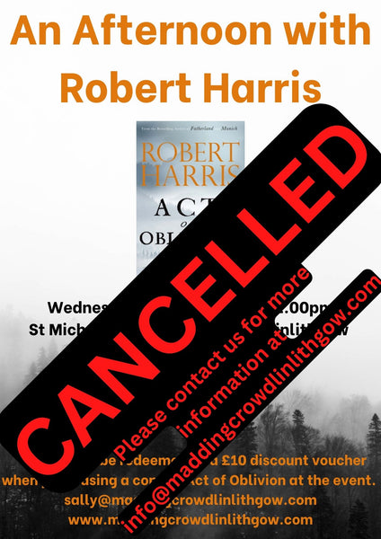 Update on Robert Harris, plus a reminder of our autumn events