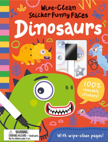 Wipe-Clean Sticker Funny Faces Dinosaurs - 9781835550373
