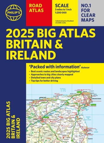 2025 Philip's Big Road Atlas of Britain & Ireland : (A3 Paperback) - 9781849076630