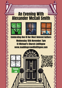 An Evening with Alexander McCall Smith and Anna Marshall, Wednesday 15th November, 7pm
