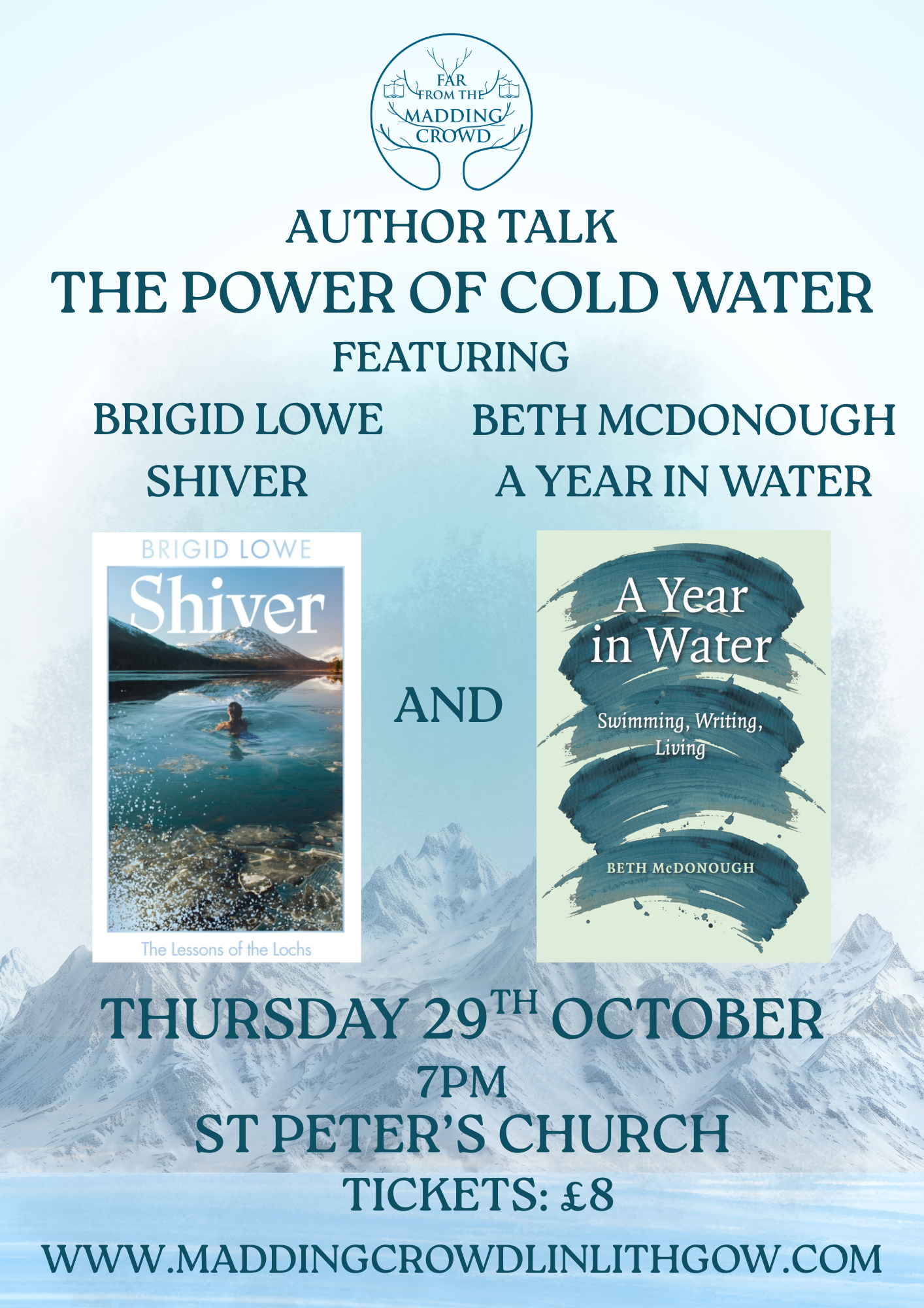 Author Talk with Brigid Lowe, Shiver, Thursday 29th October, 7.00pm