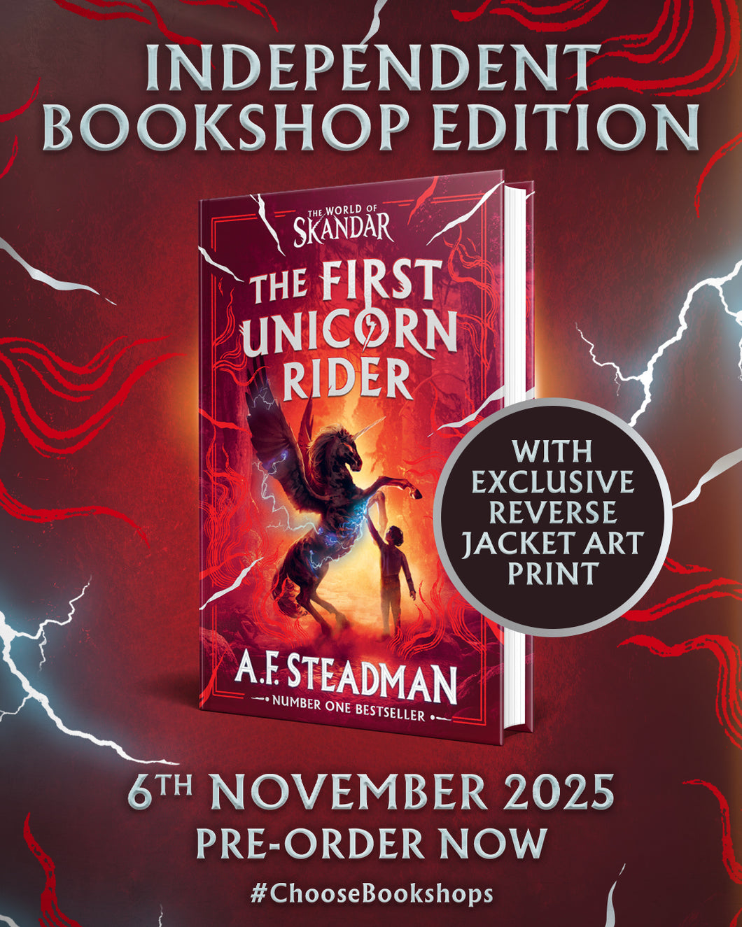 Pre-Order for 6th November 2025: Signed Indie Exclusive copy of Skandar and the First Unicorn Rider
