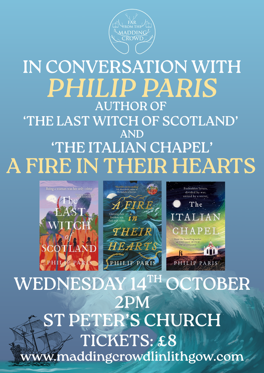 Author Talk with Philip Paris, A Fire in their Hearts, Wednesday 14th October, 2.00pm