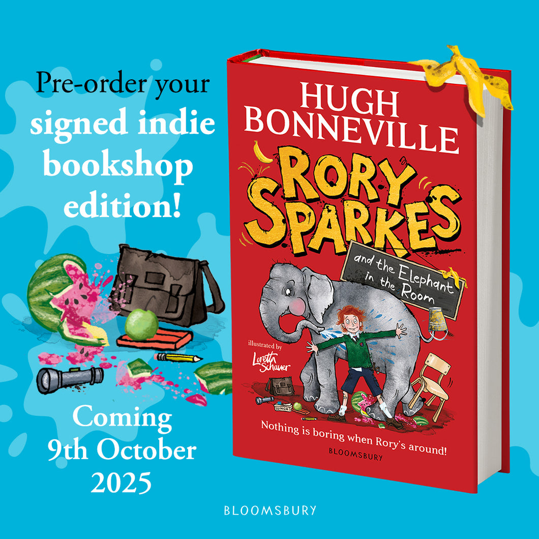Pre-Order for 9th of October: Signed copy of Rory Sparkes and the Elephant in the Room by Hugh Bonneville