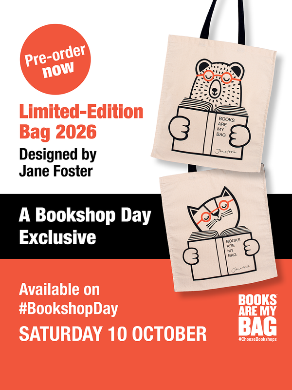 Pre-Order for 10th October 2026: Exclusive Bookshop Day tote bag designed by Jane Foster
